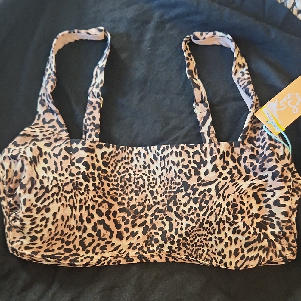 Kona Sol Animal Print Swim Top